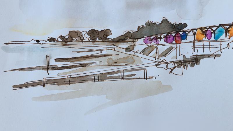 Sketching: A Breton beach