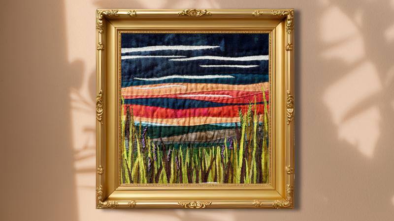 Sewing: Spring textile landscape (4-parts)