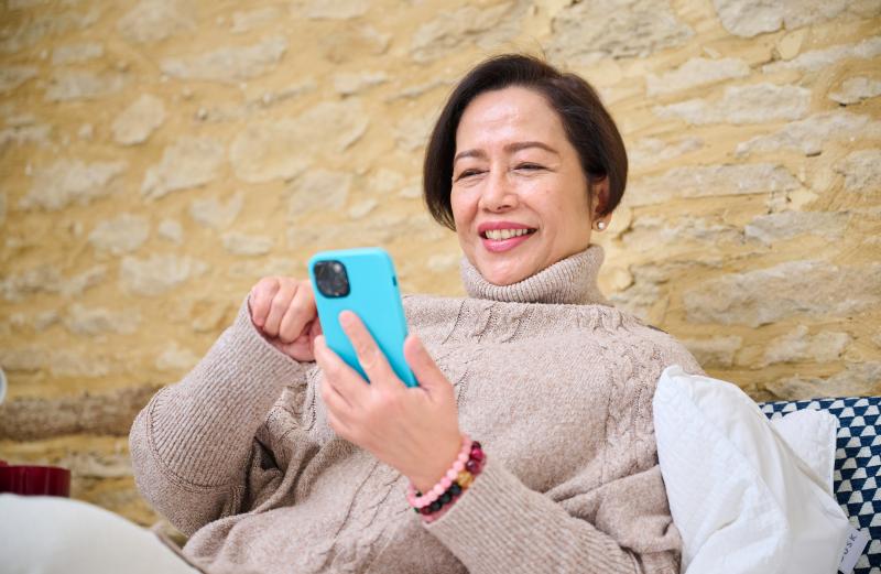 Woman browsing social media