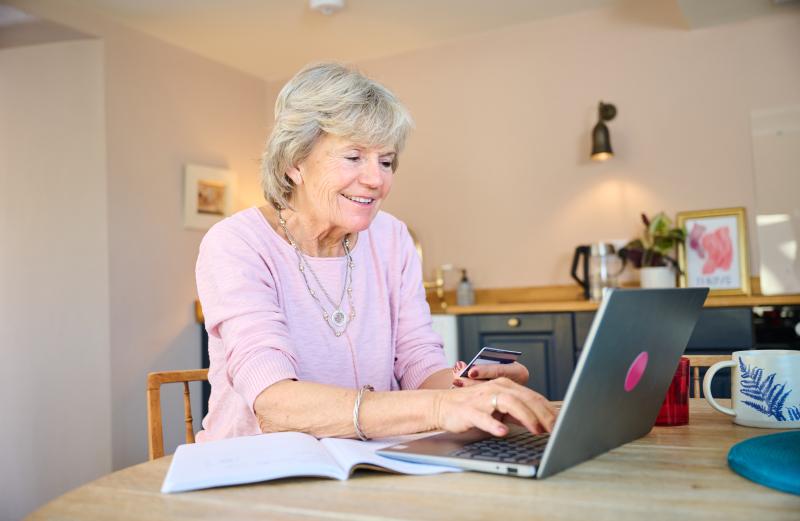 Woman browsing online